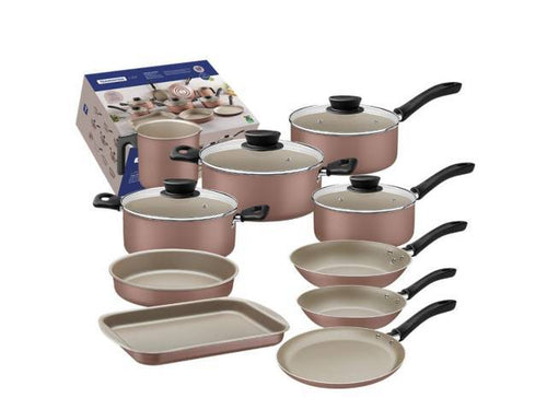 Batería de cocina Tramontina Linz Rosa 10 piezas - original