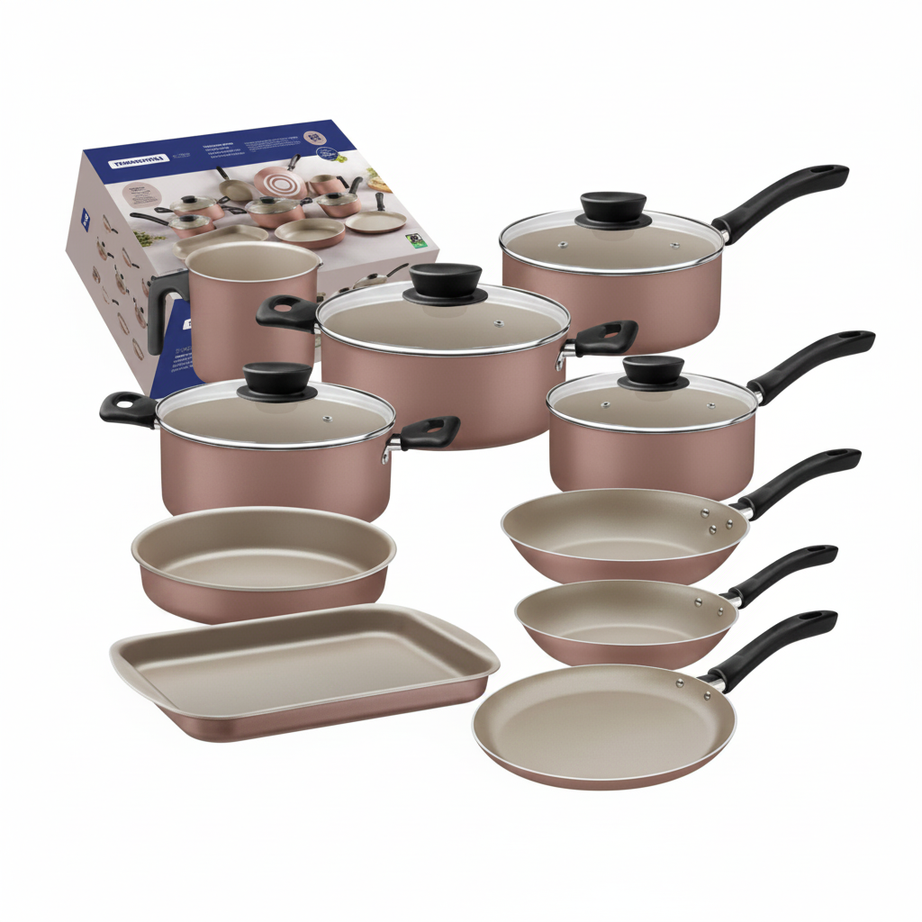 Batería de cocina Tramontina Linz Rosa 10 piezas