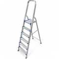 Escalera Vigore aluminio 6 escalones plegable fondo blanco
