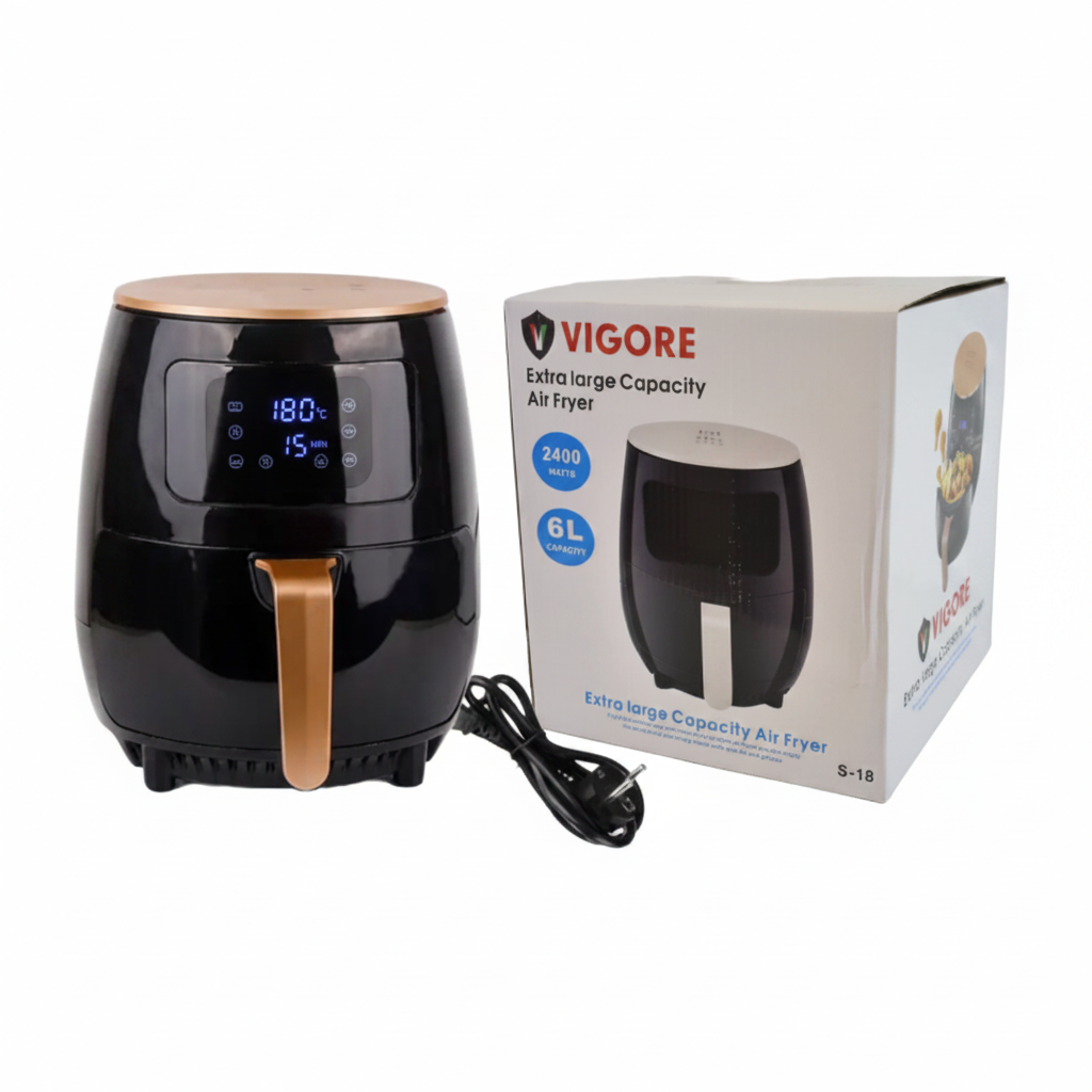Freidora de aire digital Vigore 6L negra con caja